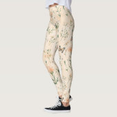 Pfirsich Schmetterlinge Floral Leggings (Links)