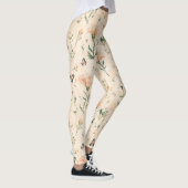 Pfirsich Schmetterlinge Floral Leggings (Rechts)