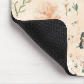 Pfirsich Schmetterlinge Floral Mousepad (Ecke)