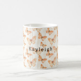 Pfirsich Schmetterlinge Geburtstag Kaffeetasse