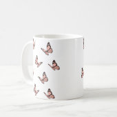 Pfirsich-Schmetterlinge Kaffeetasse (Vorderseite Links)