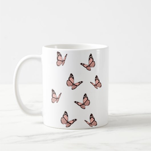 Pfirsich-Schmetterlinge Kaffeetasse (Links)