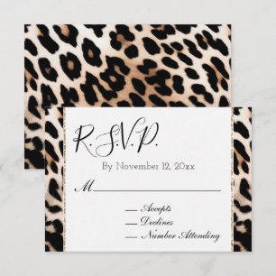 Pfirsich Schwarze Creme Leopard RSVP Begleitkarte