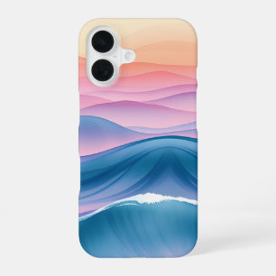 Pfirsich-Schwell-Flüssig-Abstrakt-Küstendesign iPhone 16 Hülle