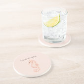 Pfirsich-Seepferdchen besser am Strand Getränkeuntersetzer (Seite)