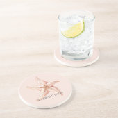 Pfirsich-Seestern besser am Strand Getränkeuntersetzer (Seite)