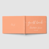Pfirsich-Signatur-Schrift Hochzeit Gästebuch (Voll)