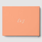 Pfirsich-Signatur-Schrift Hochzeit Gästebuch (Rückseite)