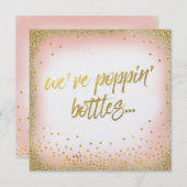 Pfirsich sind wir Poppin Flaschen-Einladungs-Perle Einladung (Vorne/Hinten)
