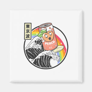 Pfirsich-Soda-Surfen Kanagawa-Welle Japan Anime Va Magnet