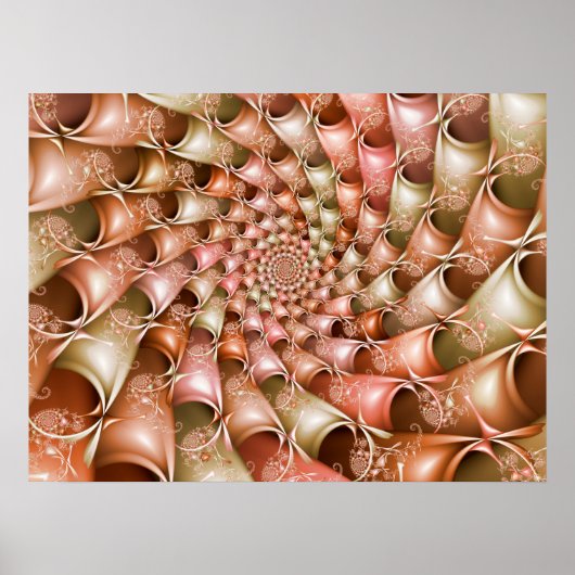 Pfirsich-Spirale mit Sahne Poster (Vorne)
