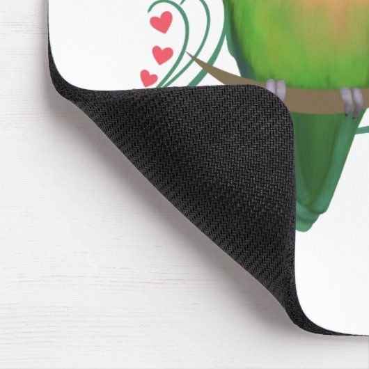 Pfirsich stellte Liebe-Vögel gegenüber Mousepad (Ecke)