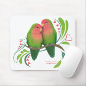 Pfirsich stellte Liebe-Vögel gegenüber Mousepad (Mit Mouse)