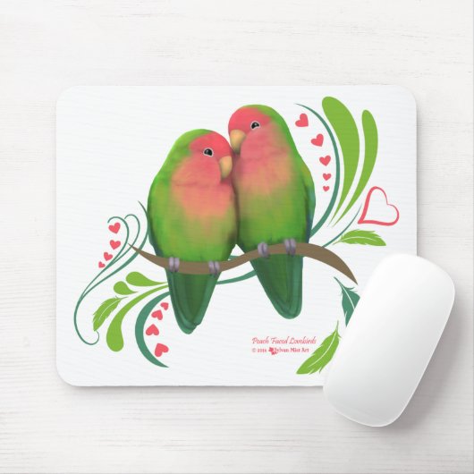 Pfirsich stellte Liebe-Vögel gegenüber Mousepad (Mit Mouse)