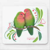 Pfirsich stellte Liebe-Vögel gegenüber Mousepad (Vorne)