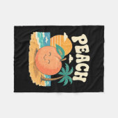 Pfirsich Strand Sommer Retro süße Frucht Sonnenunt Fleecedecke (Vorderseite (Horizontal))