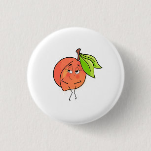 Pfirsich, süße Wangen, Obst-Thema Button