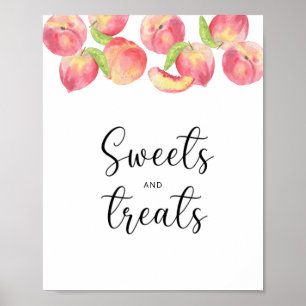 Pfirsich Süßigkeiten und Leckereien Baby Shower Poster