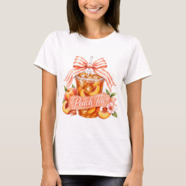 Pfirsich-Tee-Schleife PNG Vintage-Sommerband-Desig T-Shirt