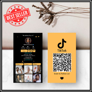 Pfirsich-TikTok-Social-Media-QR-Code Visitenkarte