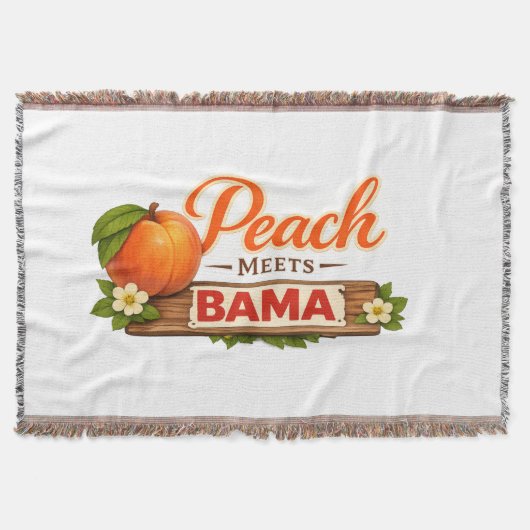 Pfirsich trifft Bama Gewebte Wurfdecke | Southern  Decke (Vorderseite)
