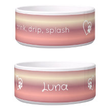 Pfirsich 'Trink-Tropf-Spritz' Hundename-Schale