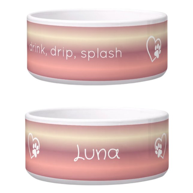 Pfirsich 'Trink-Tropf-Spritz' Hundename-Schale Napf (Von Creator hochgeladen)