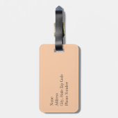 Pfirsich-Tupfen mit Taupe-Monogramm Gepäckanhänger (Rückseite vertikal)
