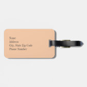 Pfirsich-Tupfen mit Taupe-Monogramm Gepäckanhänger (Rückseite horizontal)