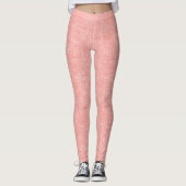 Pfirsich-Tweed-Leinenmuster  Leggings (Vorderseite)