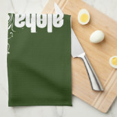 Pfirsich u. Forest Green Striped; Aloha Küchentuch (Viertel Falte)