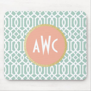 Pfirsich-u. Minzen-Gitter Mousepad