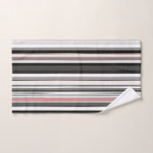 Pfirsich und Abstrakte graue Streifen Badhandtuch Set (Handtuch)