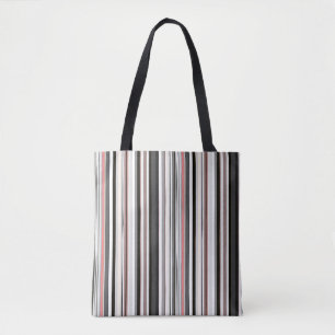 Pfirsich und Abstrakte graue Streifen Tasche
