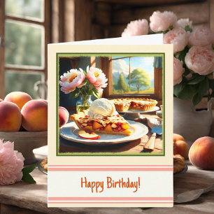 Pfirsich- und Apfelkuchen-Dessert Alles Gute zum G Karte