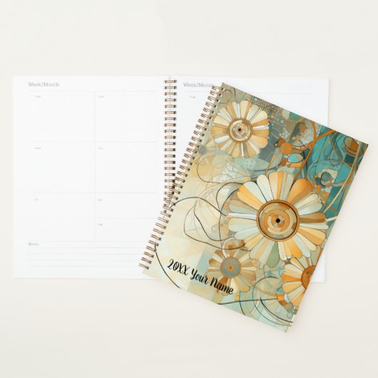 Pfirsich und Aquamariner, Abstrakter Blumengarten Planer (Anzeige)