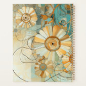 Pfirsich und Aquamariner, Abstrakter Blumengarten Planer (Rückseite)