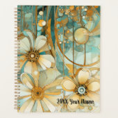 Pfirsich und Aquamariner, Abstrakter Blumengarten Planer (Vorderseite)