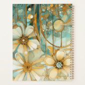 Pfirsich und Aquamariner, Abstrakter Blumengarten Planer (Rückseite)