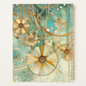 Pfirsich und Aquamariner, Abstrakter Blumengarten Planer (Rückseite)