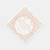 Pfirsich- und Beige-fancy Blumengeburtstagsdessert Serviette (Ecke)