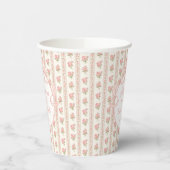 Pfirsich und Beige Fancy Floral Babyshower Pappbecher (Links)