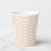 Pfirsich und Beige Fancy Floral Babyshower Pappbecher (Rechts)