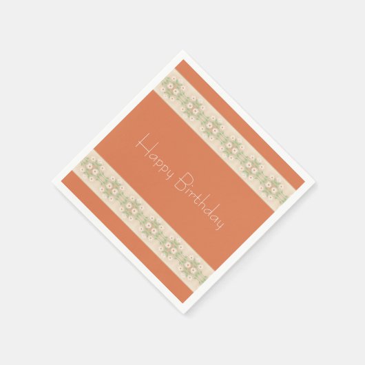 Pfirsich und Beige Serviette (Ecke)