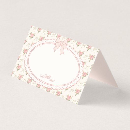 Pfirsich- und Beigetöne Fancy Floral Platzkarten T (Vorderseite)