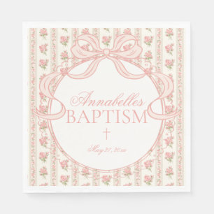 Pfirsich- und Beigetöne Fancy Floral Tauf Tischdek Serviette