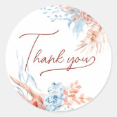 Pfirsich und blau tropischen danke Ihnen Aufkleber (Vorderseite)