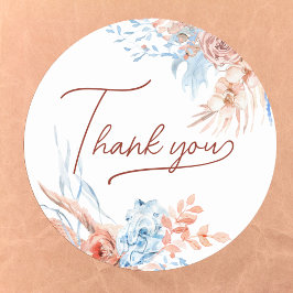 Pfirsich und blau tropischen danke Ihnen Aufkleber