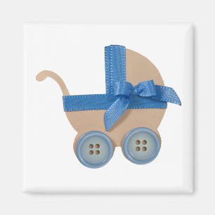 Pfirsich und blaue Babywanne Magnet