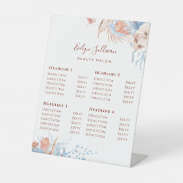 Pfirsich und blaues tropisches Preisschild Sockelschild